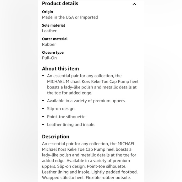 NWT Michael Kors Keke Toe Cap Pump, 7M, brown leather with gold pyramid studs. - Picture 11 of 13